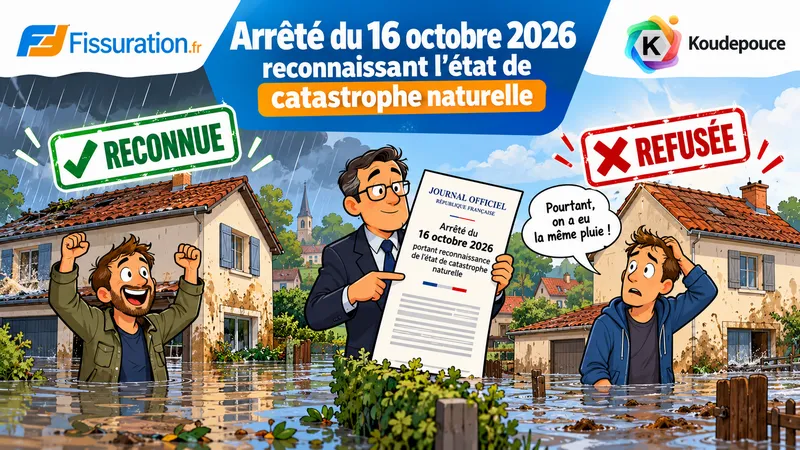 Arrêté catastrophe naturelle du 16 octobre 2026 - Communes reconnues et dommages aux bâtiments | Koudepouce